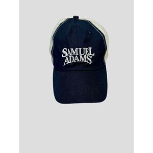 SAMUEL ADAMS For The Love Of Beer Navy Blue White Mesh Adjustable Trucker  Hat